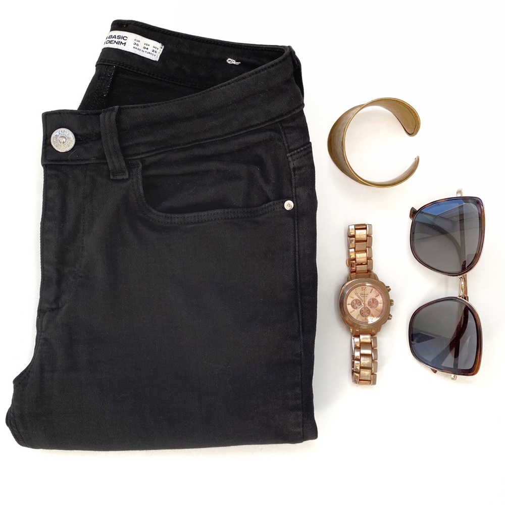 Zara Black Straight Leg Jeans